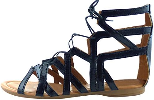 Green Casuals Women's Leather Shoes Sandals, Genuine Leather, ECOMARK Certified Leather, Gladiator Sandal Flat 1686 - 8 M US