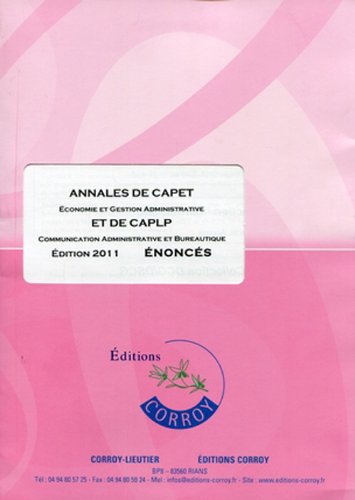 Annales de CAPET, économie et gestion administrative et de CAPLP, communication administrative et bureautique