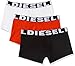 Diesel Men's 3-Pack Shawn Stretch Boxer Trunk, Red/White/Black, Small