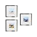 Tiny Mighty Frames 3-Set, Silver, Brushed Metal, Square Instagram Photo Frame, 8x8 (4x4 Matted) (3, Silver)