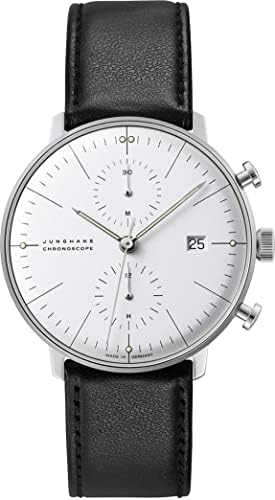 Amazon.com: JUNGHANS Max Bill Hand Wind Silver Dial Black Leather
