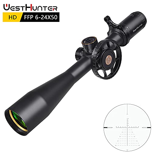 Cannocchiale Da Caccia WestHunter 6-24x50 FFP - Mirino Telescopico Tattico, Retina In Vetro, 30 Mm Tubo - Foto 12