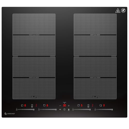 AMZCHEF Induktionskochfeld 60cm mit 2 Flexzonen und Booster