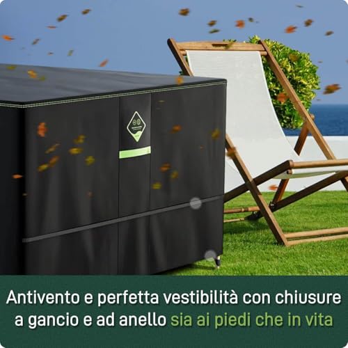AWNIC 3 Seater Outdoor Sofa Cover, Waterproof, UV Resistant and Tear-resistant Outdoor Garden Sofa Cover, 420D Polyester, 220 x 85 x 61/71 cm