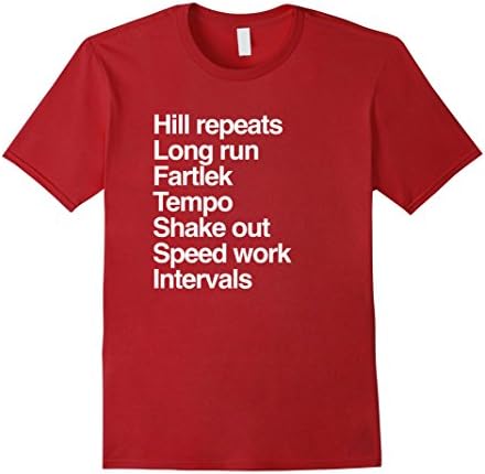 Mens Hill Repeats Long Run Fartlek Tempo Speedwork Running Tshirt Medium Cranberry