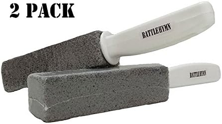 Pumice Stone for Toilet Cleaning with Handle,Oven Cleaner Heavy Duty,Pumice Cleaning Stone Great for Tough Stains of Kitchen,Toilet,Pool,Garden（Grey,2 Pcs