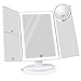 [Upgraded] SUPRENT Makeup Mirror with 36 LED Lights, 10x/3x/2x Magnification, 4 Tape-lights Vanity Mirror with Touch Button, AAA and USB Powered, Portable High-Definition Cosmetic Mirror (White)