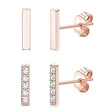 Sllaiss 2 Pairs 925 Sterling Silver Stud Earrings