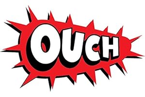 Zirni Ouch Red Comic Book Explosion Sticker Decal Design 6" X 3"
