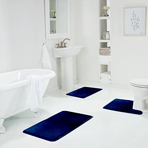 Genteele Memory Foam Bath Mat Non Slip Absorbent Super Cozy Velvet