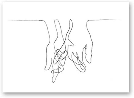 Amazon Co Jp 恋人の手線画ピカソに触発現代ポスター印刷ミニマリストの顔アートワークスケッチキャンバス絵画寝室の装飾 40x50cm フレームなし ホーム キッチン