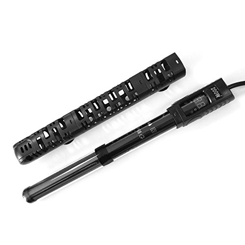 Click Here to See More Images Adjustable Submersible Aquarium Heater with Controlled Digital LED Temperature Display and Floating Thermometer, Auto Built-in Thermostat Protective Sleeve (200W)