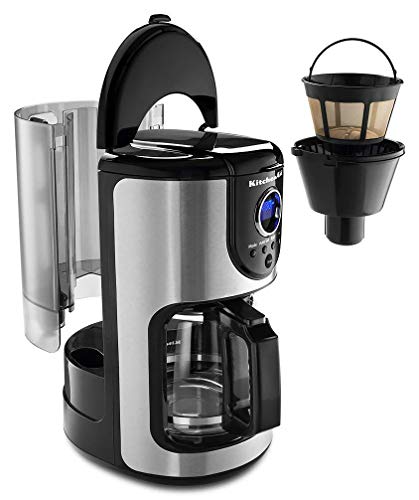 NRP Screen Basket Coffee Gold-tone Permanent Filter (Taller) Universal for Drip Coffeemaker 12cup Fits KitchenAid | Mr.coffee | Cuisinart GTF-B | Capresso & MORE