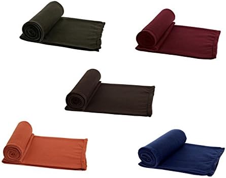 AAZEEM Solid 5 Piece Polyester Single Blanket - Multicolour