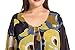 Chicwe Women's Plus Size Floral Printed Top Blouse with Metal Trim and Bell Sleeves