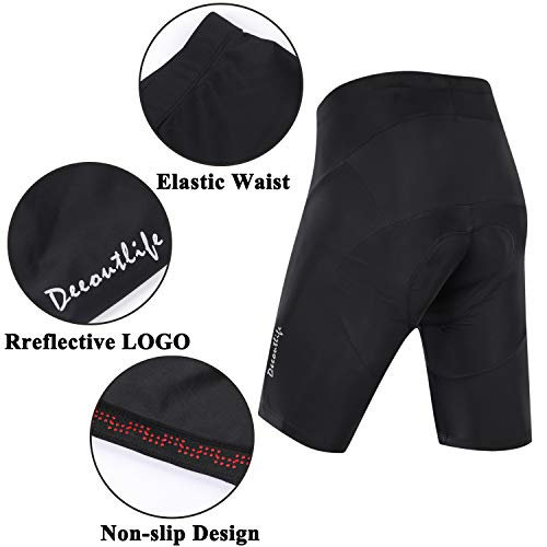 image for Deeoutlife Men's Cycling Shorts Bicycle Bike 3D Padded Biking Half Pan