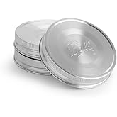 Ball Reusable Mason Jar Lids, Stainless Steel Storage Lids with Silicone Gaskets for an Airtight Seal, Wide Mouth, One Pack o