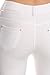 Yelete Women's Basic Solid Color Cotton Blend Capri Jeggings (White, Large)