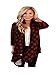 Yesido. Cotton Red Black Plaid Shirt, Red Black Plaid Long Sleeve Women Shirt