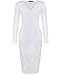 OUGES Womens Long Sleeve Floral V-Neck Bridesmaid Lace Dress