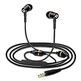 Tuisy Air Tube Headset - Upgraded Anti-Radiation Headphones, EMF Protection Metal Binaural Earbuds Earphone with Microphone and Volume Control, Black