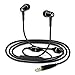 Tuisy Air Tube Headset - Upgraded Anti-Radiation Headphones, EMF Protection Metal Binaural Earbuds Earphone with Microphone and Volume Control, Black