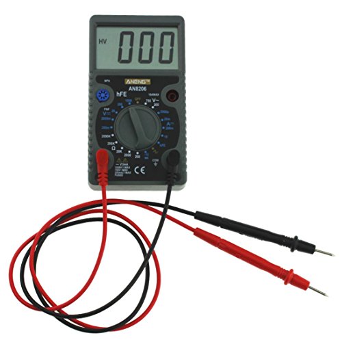 Dressffe AN8206 Digital Multimeter Large Displays Amps Output Voltage Ohm Probe Tester
