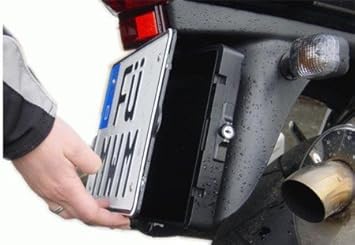 Caja de almacenamiento tras matrícula de moto: Amazon.es: Coche y moto