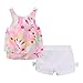 LittleSpring Little Girls' Shorts Set Sleeveless Flower Size 5 Pink