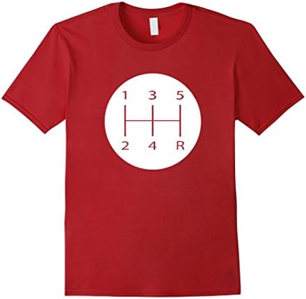 Mens Stick Shift Manual Transmission Knob Car Enthusiast T-Shirt Large Cranberry
