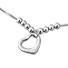 LovelyCharms 925 Sterling Silver Open Heart Love Chain Anklet Ankle Bracelets