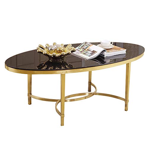 Amazon Com Oval Coffee Table Black Tempered Glass Countertop