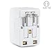 Yubi Power Premium All In One Travel Adapter with Universal Outlet and 2 USB 2.0 Ports - Built In Surge Protector and Neon Light Indicator - Foldable Prongs for Type A, C, G, and I Outlets