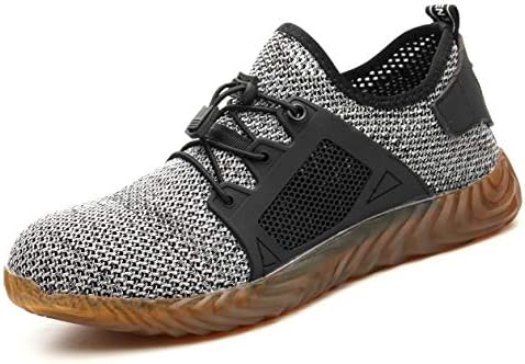 Ceville Men Work Steel Toe Safety Shoes Breathable Lightweight Puncture Proof Sneaker Industrial Outdoor Sport Footwear