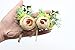 Yokoke Artificial Peony Silk Flower Boutonniere Bouquet Corsage Wristlet Vintage Fake Succulent Plants Pink Peach for Wedding Decor 2 Pcs (Champagne)