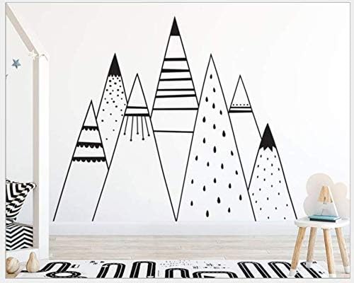 Patterned Mountains Wall Stickers Vinyl Removable Nursery Woodland Kids Bedroom Decor Mountains Decal Tribal Wall Decals 103X42Cm