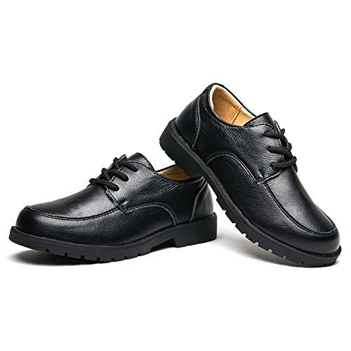 ALPHELIGANCE Kids Boys Dress Oxford Shoes(Toddler/Little Kids/Big Kids) (13 M US Little Kid, Loafer Black-1)