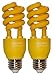 SleekLighting 13 Watt Yellow Bug Light Spiral CFL Light Bulb- UL Approved- 120 Volt, E26 Medium Base. (Pack of 2)