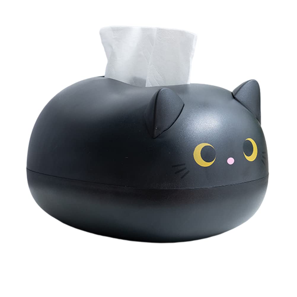 BSTCAR Kawaii Cat Tissue Box 22 x 16 x 13 cm Tissue Box for Bathroom, Living Room, Bedroom, Car and Office