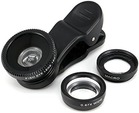 ClouWorld 3 in 1 Clip-On 180 Degree Supreme Fisheye /0.67x Wide Angle /10x Macro Lens , Cell Phone Lens Camera Professional Lens Kits Universal for iOS Android Smartphones