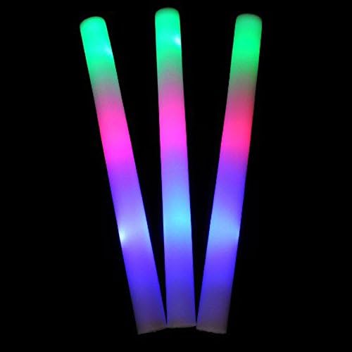 Fantastic Deals Pack of 48 LED Foam Multicolor Lightstick Batons Bulk Party Concert Rave Light Up Wand
