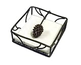 Metal Pine Cone cocktail Napkin Holder With Pine Cone Weight - 5.5