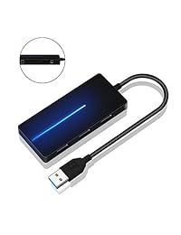 Hub USB 3.0 usb divisor de 3 puertos USB 3.0 Hub con lector de tarjetas SD TF Ultra Slim para portátil Ultrabook, Negro