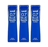 Uni Mechanical Pencil Lead Nano Dia Color 0.7mm, Blue (U07202NDC.33), 20 Leads ×3 Pack/total 60 Leads (Japan Import) [Komainu-Dou Original Package]
