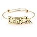 Yiyang Bible Verse Bracelet Encouragement Gift Women Bangle Expandable Positive Quotes Christian (Gold)