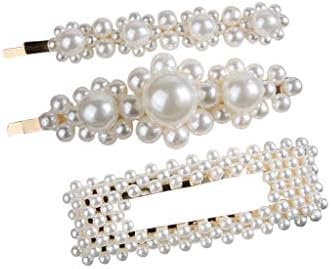 Premium New Fashion Girls Pearl Barrette Hair Clip Snap Hairpin Women Hair Accessories Gift Cute INS HOT (B)