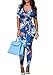 FOUNDO Women's V Neck Short Sleeve Tropical Floral Bodycon Jumpsuit Romper Pants