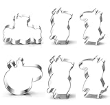 Peppa Pig Cookie Cutter Set for Kids, 6pcs Cute Fondant Cutters Sandwich Cutters - Peppa Pig, George Pig, Daddy Pig, Mummy Pig, Pig Head and Message Board