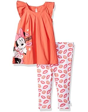 Baby Girls' Minnie Mouse 2-Piece Flutter Sleeve Top and Legging Set