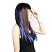 Neitsi 10pcs 18inch Colored Highlight Synthetic Clip on in Hair Extensions #F14 Blue
